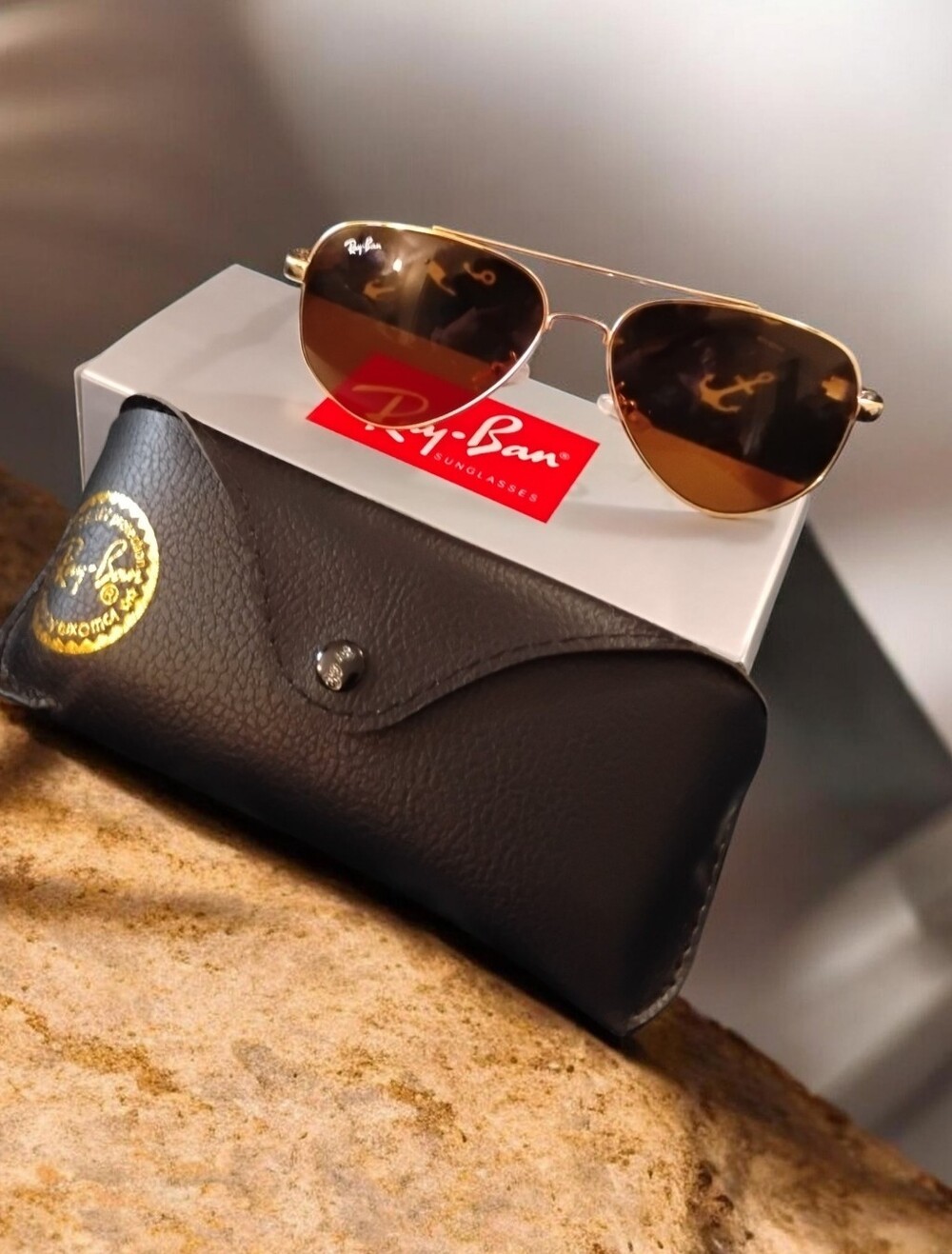 O.B.O.,American Made !!Tortoiseshell Sunglasses with Gold Accents